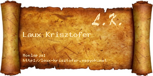 Laux Krisztofer névjegykártya